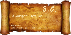 Biburger Orsika névjegykártya